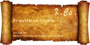 Krautheim Csaba névjegykártya